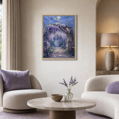 Moonlit Wisteria Arch Framed Canvas Wall Art