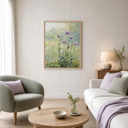 Impressionist Wildflower Meadow Framed Canvas Wall Art