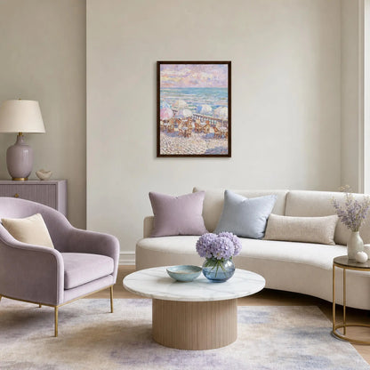 Framed Coastal Terrace Canvas | French Riviera Wall Art
