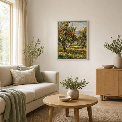 Sunny Apple Orchard Framed Canvas Wall Art | Gallery Style Decor