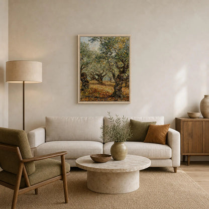 Sunlit Olive Grove Impressionist Art Print