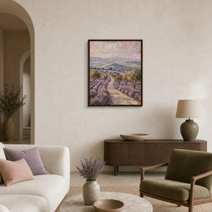 Provence Lavender Field Framed Art Print | Ready to Hang Wall Decor