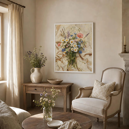 Impressionist Wildflower Bouquet Framed Art Print