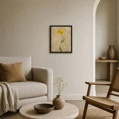 Solitary Yellow Wildflower Impressionist Art Print