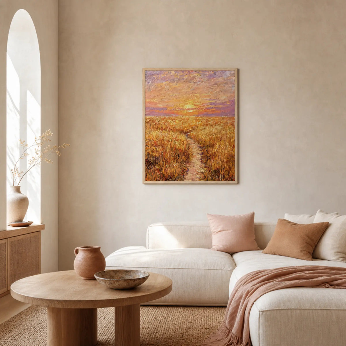 Golden Path Sunset Framed Fine Art Print