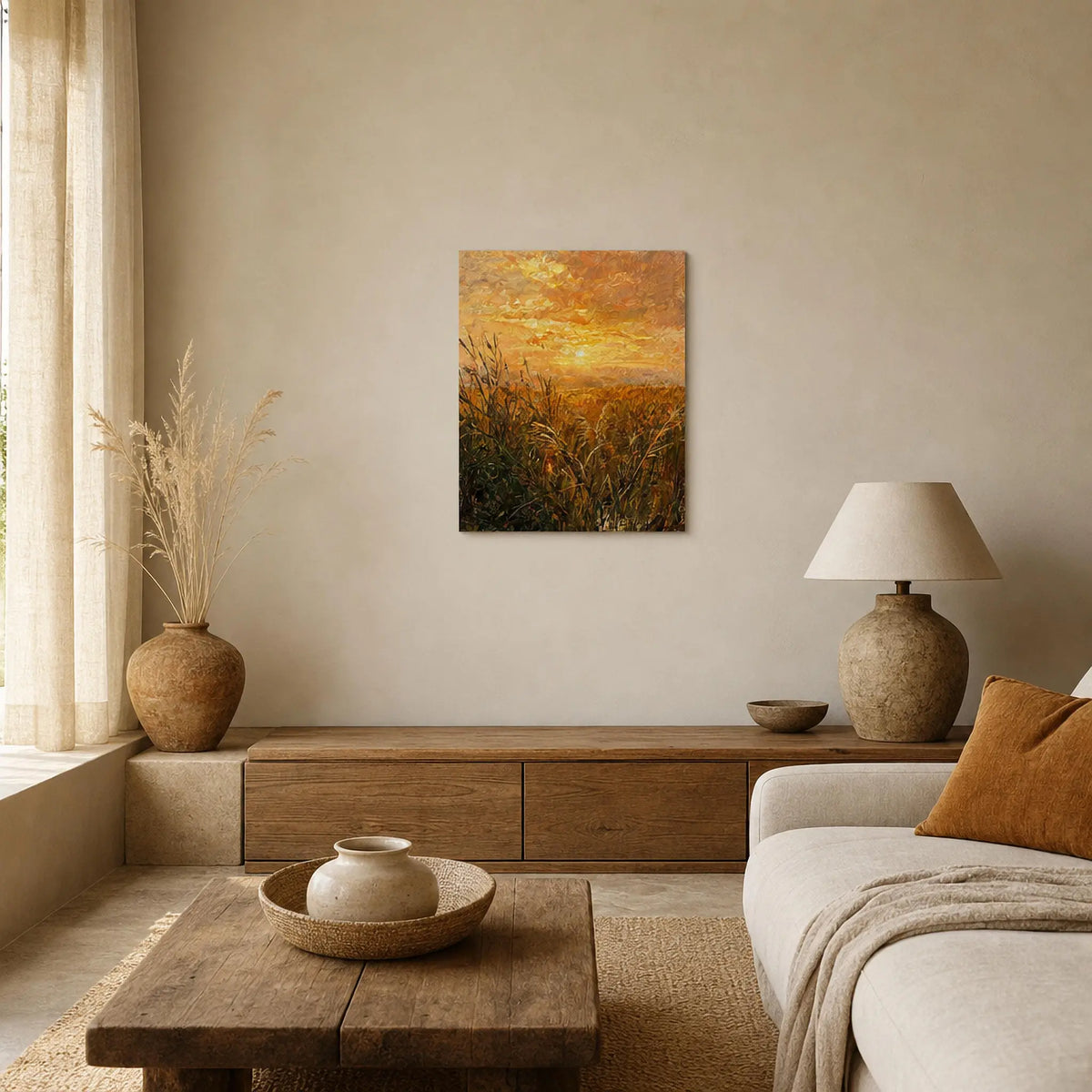 Golden Reeds Sunset Fine Art Print