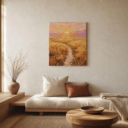 Golden Path Sunset Canvas Wall Art