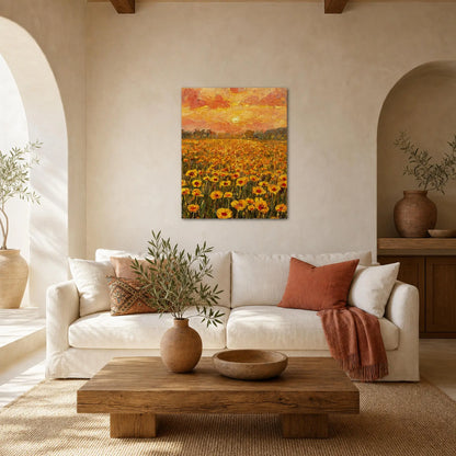 Golden Sunset Poppy Field Fine Art Print