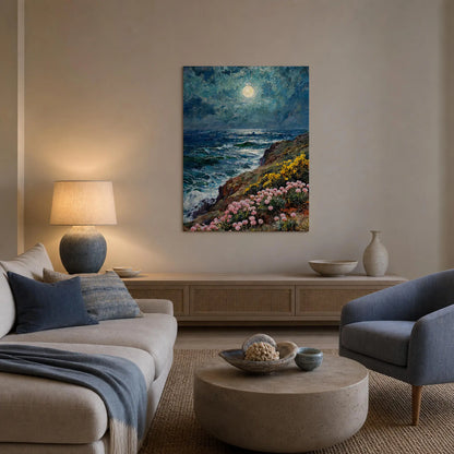 Moonlit Coastal Cliffs Fine Art Print