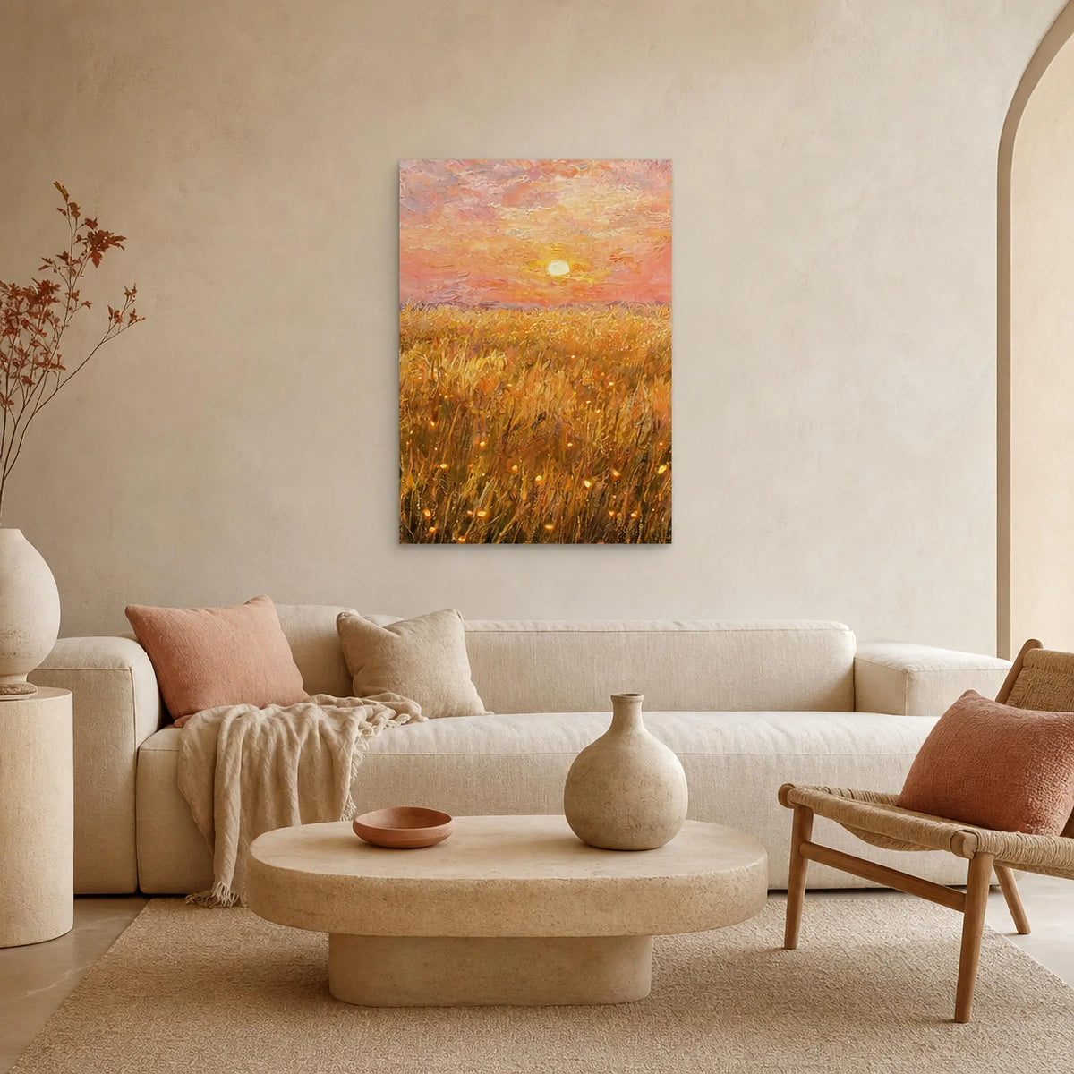 Warm Sunset Field Impressionist Fine Art Print