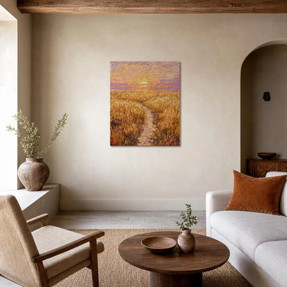 Golden Path Sunset Canvas Wall Art
