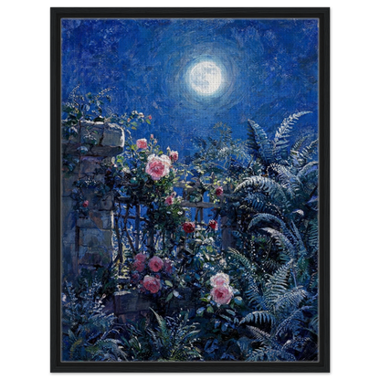 Midnight Garden Roses impressionist floral landscape print by Vintstep