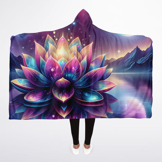 Celestial Bloom Micro Fleece Hoodie Blanket