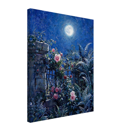 Midnight Garden Roses impressionist floral landscape print by Vintstep