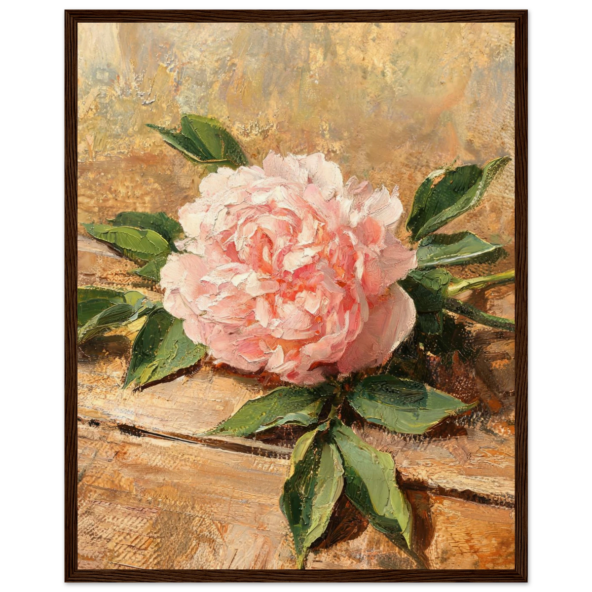 Impressionist Soft Pink Peony Framed Art Print