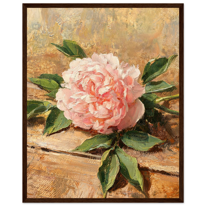 Impressionist Soft Pink Peony Framed Art Print