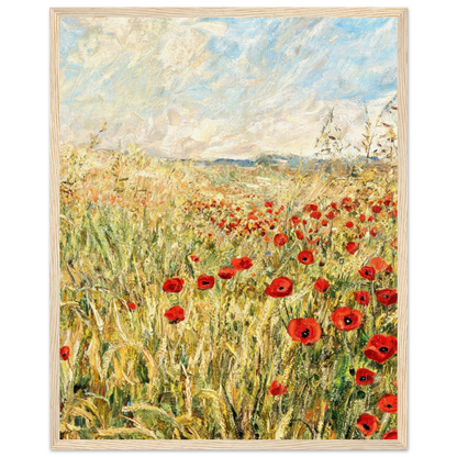 Golden Poppy Field Wooden Framed Poster | Vintstep