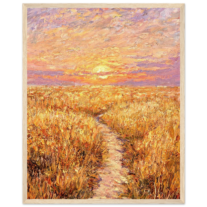 Golden Path Sunset Framed Fine Art Print