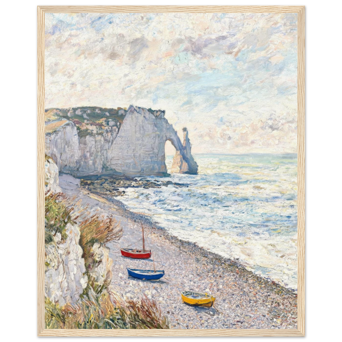 Framed Coastal Rock Arch Art | Seaside Cliff Wall Decor Poster