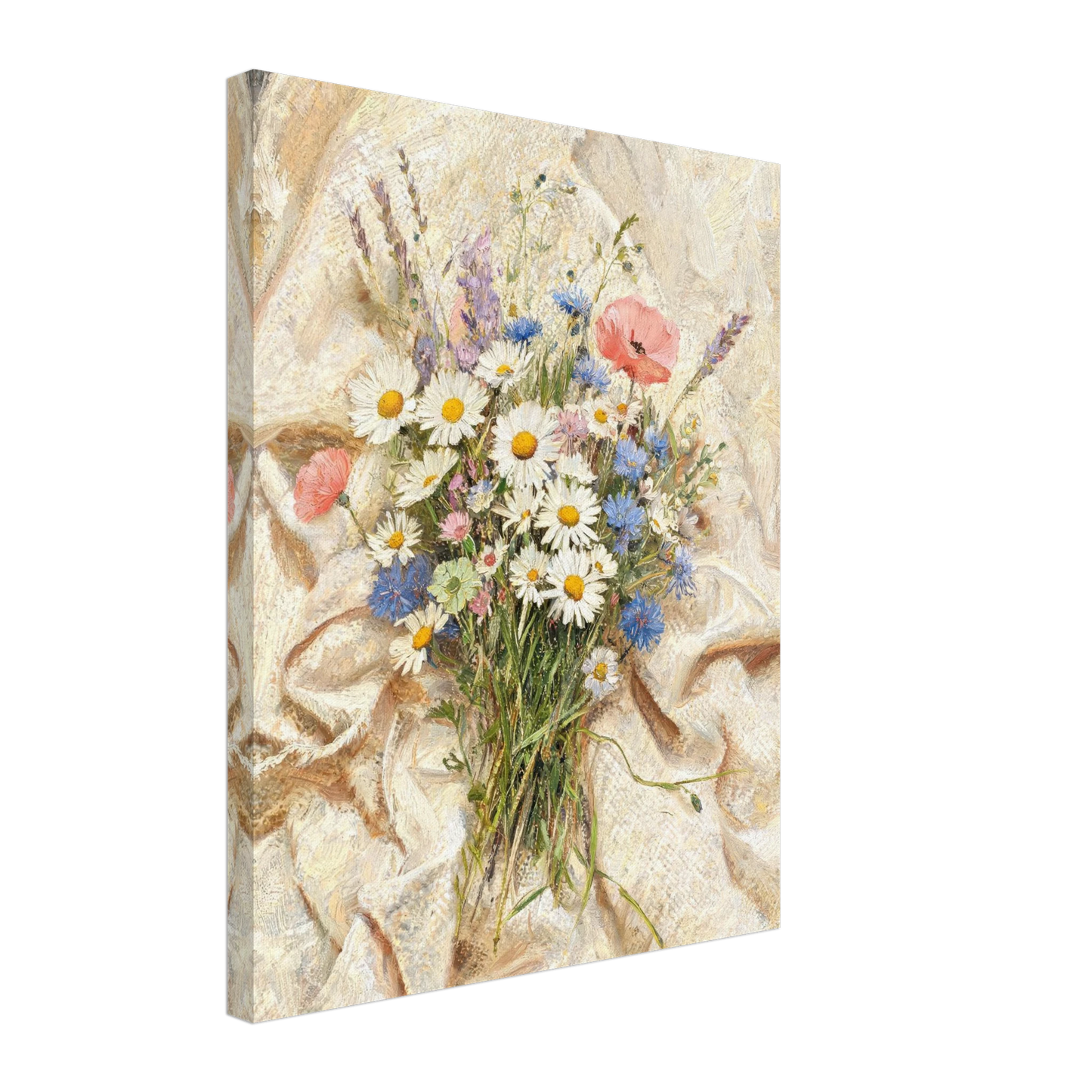 Canvas print of an Impressionist wildflower bouquet with enhanced texture for an immersive fine art wall experience.