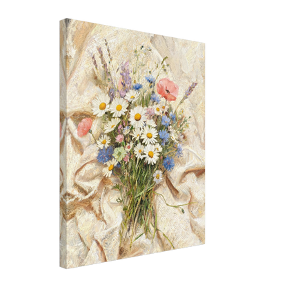 Canvas print of an Impressionist wildflower bouquet with enhanced texture for an immersive fine art wall experience.
