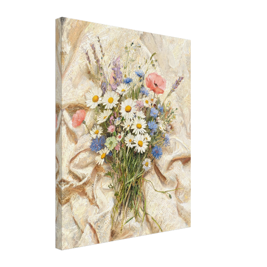 Canvas print of an Impressionist wildflower bouquet with enhanced texture for an immersive fine art wall experience.