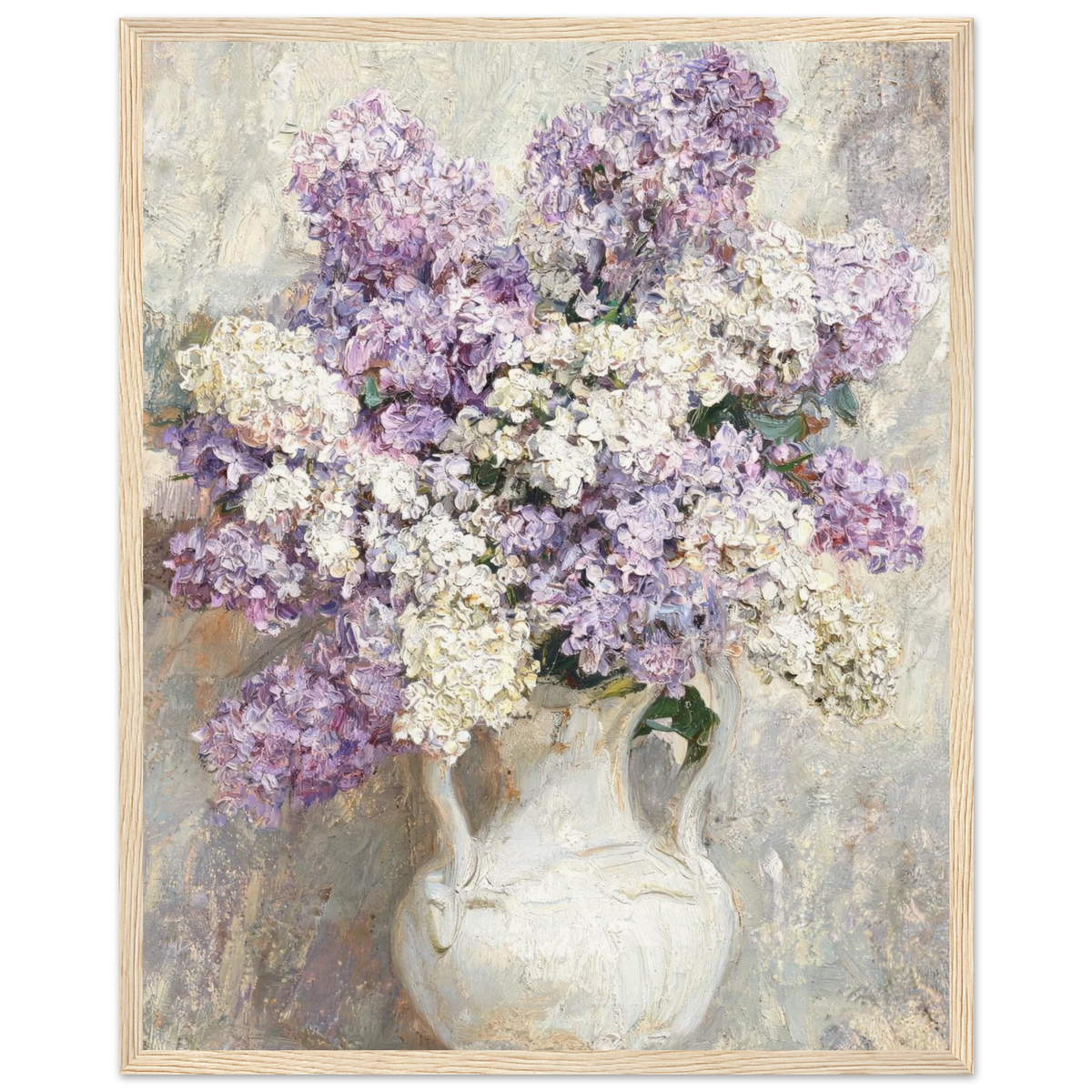 Impressionist Purple Lilac Bouquet Framed Art Print