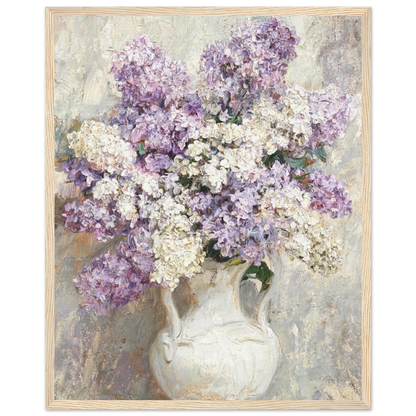 Impressionist Purple Lilac Bouquet Framed Art Print