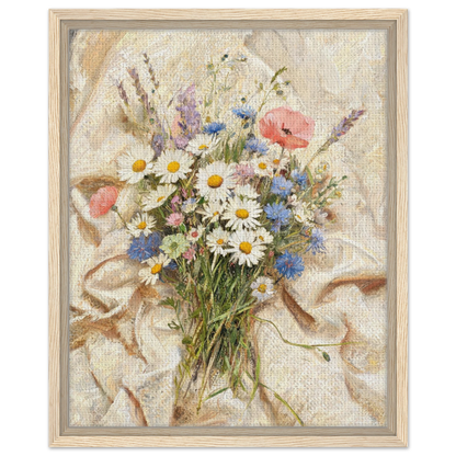 Impressionist Wildflower Bouquet Framed Canvas Wall Art