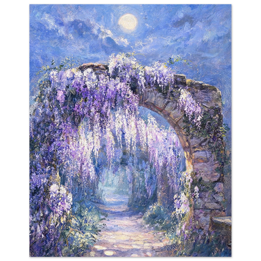 Moonlit Wisteria Arch museum-quality archival paper fine art print by Vintstep