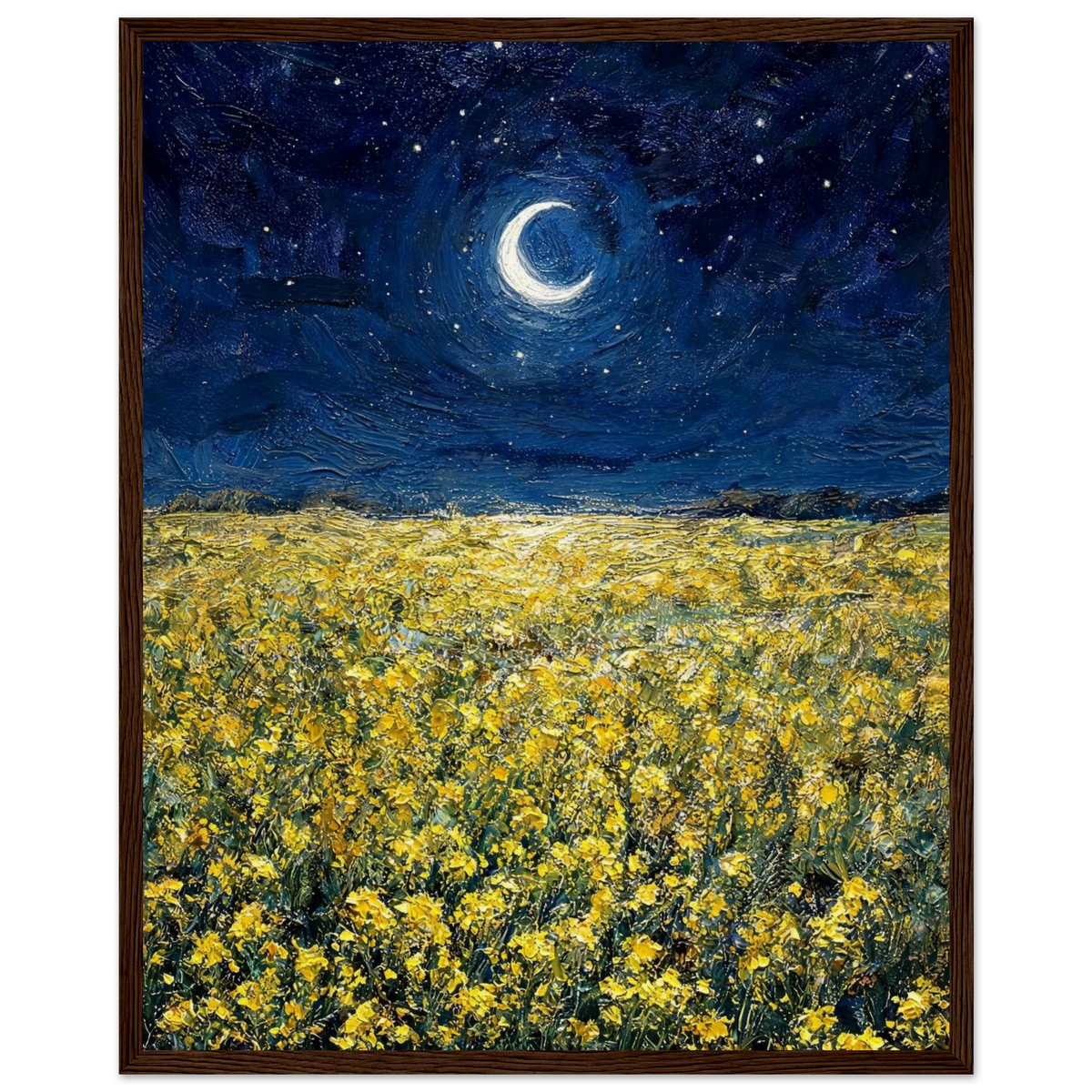 Moonlit Golden Meadow Framed Art Poster