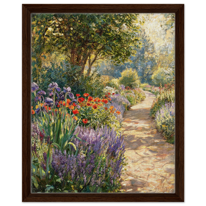 Sunlit Garden Path Framed Canvas | Vintstep