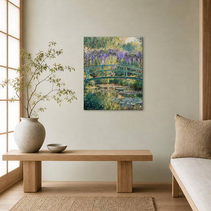 Japanese Bridge and Wisteria Canvas Print | Vintstep