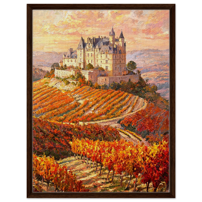 Hilltop Castle Vineyard Framed Canvas Wall Art | Gallery Style Decor
