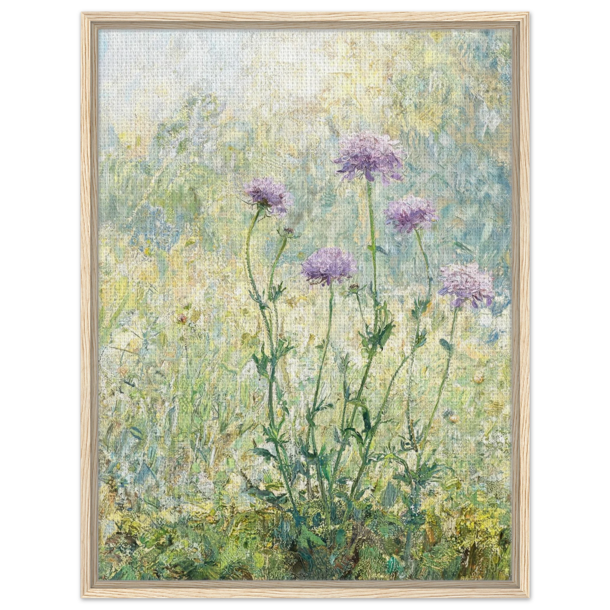 Impressionist Wildflower Meadow Framed Canvas Wall Art