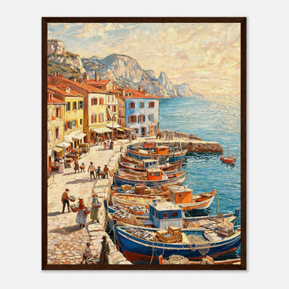 Mediterranean Fishing Harbor Impressionist Art Print