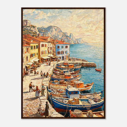 Mediterranean Fishing Harbor Impressionist Art Print