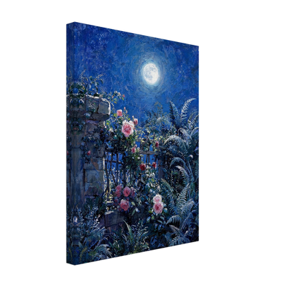 Midnight Garden Roses impressionist floral landscape print by Vintstep