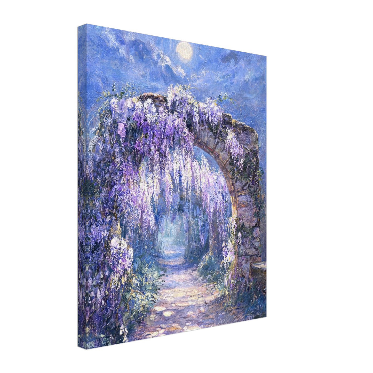 Moonlit Wisteria Arch textured canvas print wall art by Vintstep