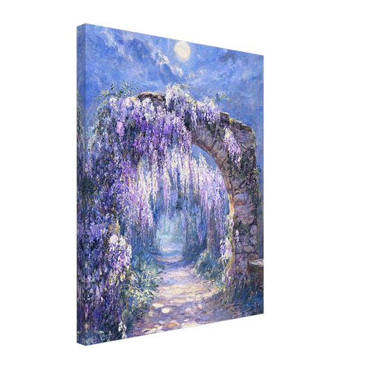 Moonlit Wisteria Arch textured canvas print wall art by Vintstep