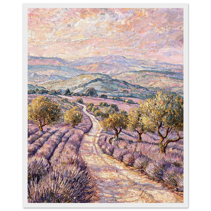 Provence Lavender Field Framed Art Print | Ready to Hang Wall Decor