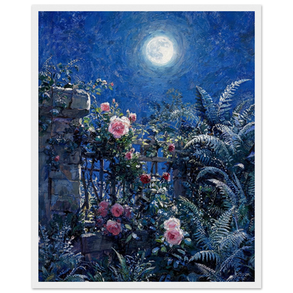 Midnight Garden Roses Framed Art Poster