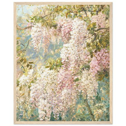 Impressionist Wisteria Blossoms Framed Art Print