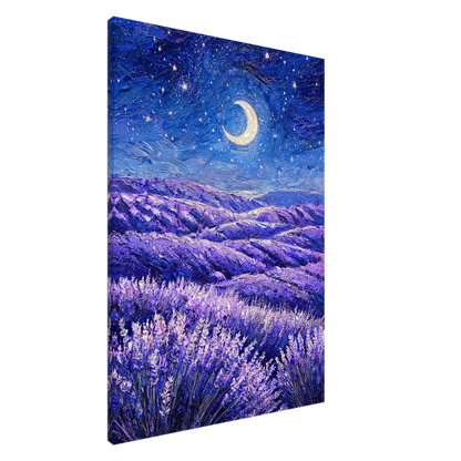 Lavender Twilight moonlit lavender field impressionist print by Vintstep