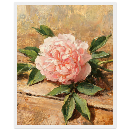 Impressionist Soft Pink Peony Framed Art Print