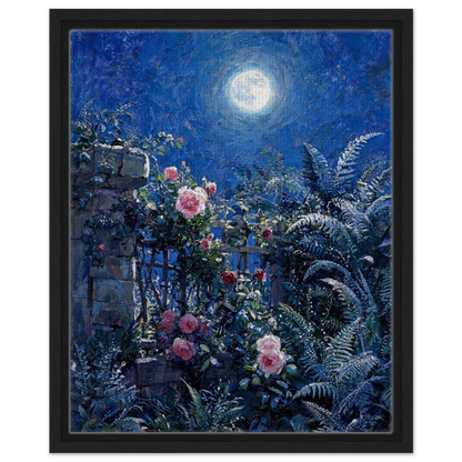 Midnight Garden Roses impressionist floral landscape print by Vintstep