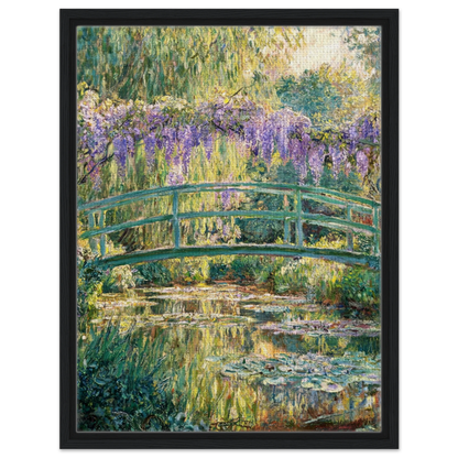 Japanese Bridge and Wisteria Framed Canvas | Vintstep