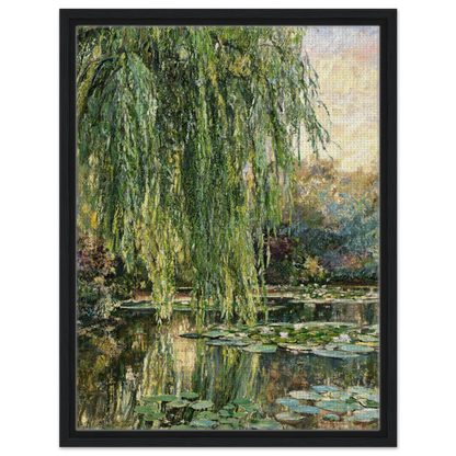 Weeping Willow and Water Lilies Framed Canvas | Vintstep