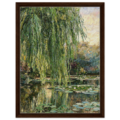 Weeping Willow and Water Lilies Framed Canvas | Vintstep