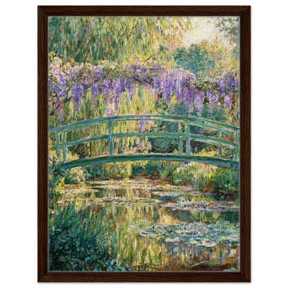 Japanese Bridge and Wisteria Framed Canvas | Vintstep